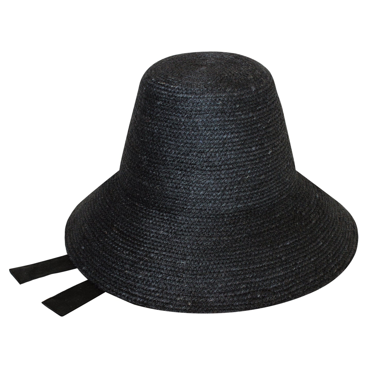 MEG Jute Straw Hat In Black by BrunnaCo