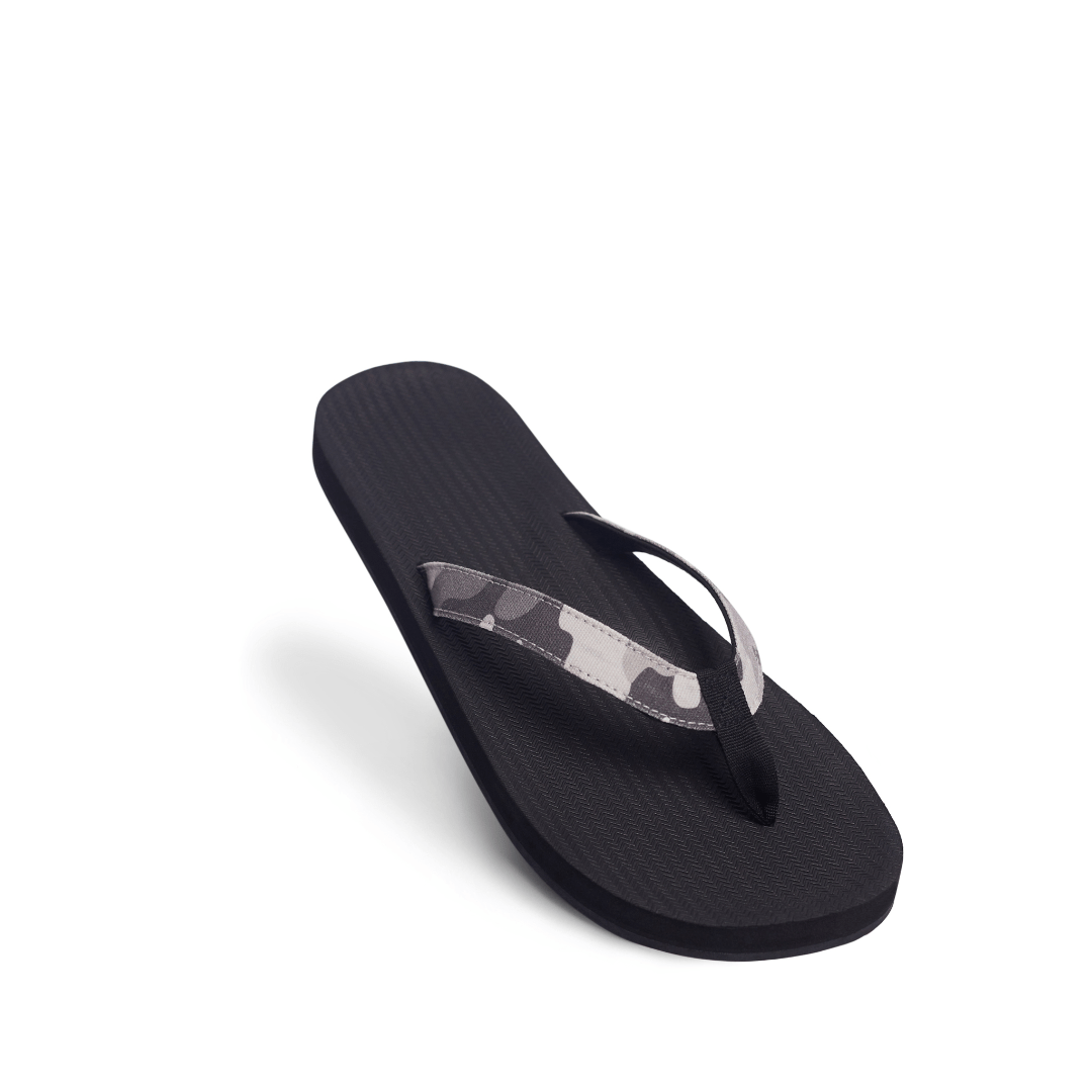 Men’s Flip Flops Camo - Black/White Camo by Indosole