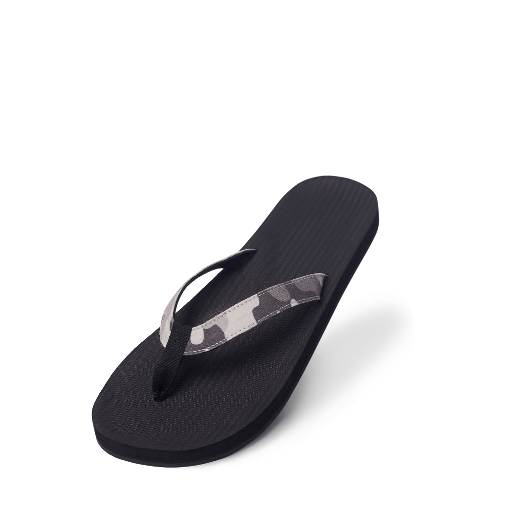 Women's Flip Flops Camo - Black/White Camo by Indosole