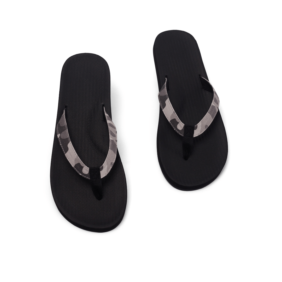 Men’s Flip Flops Camo - Black/White Camo by Indosole