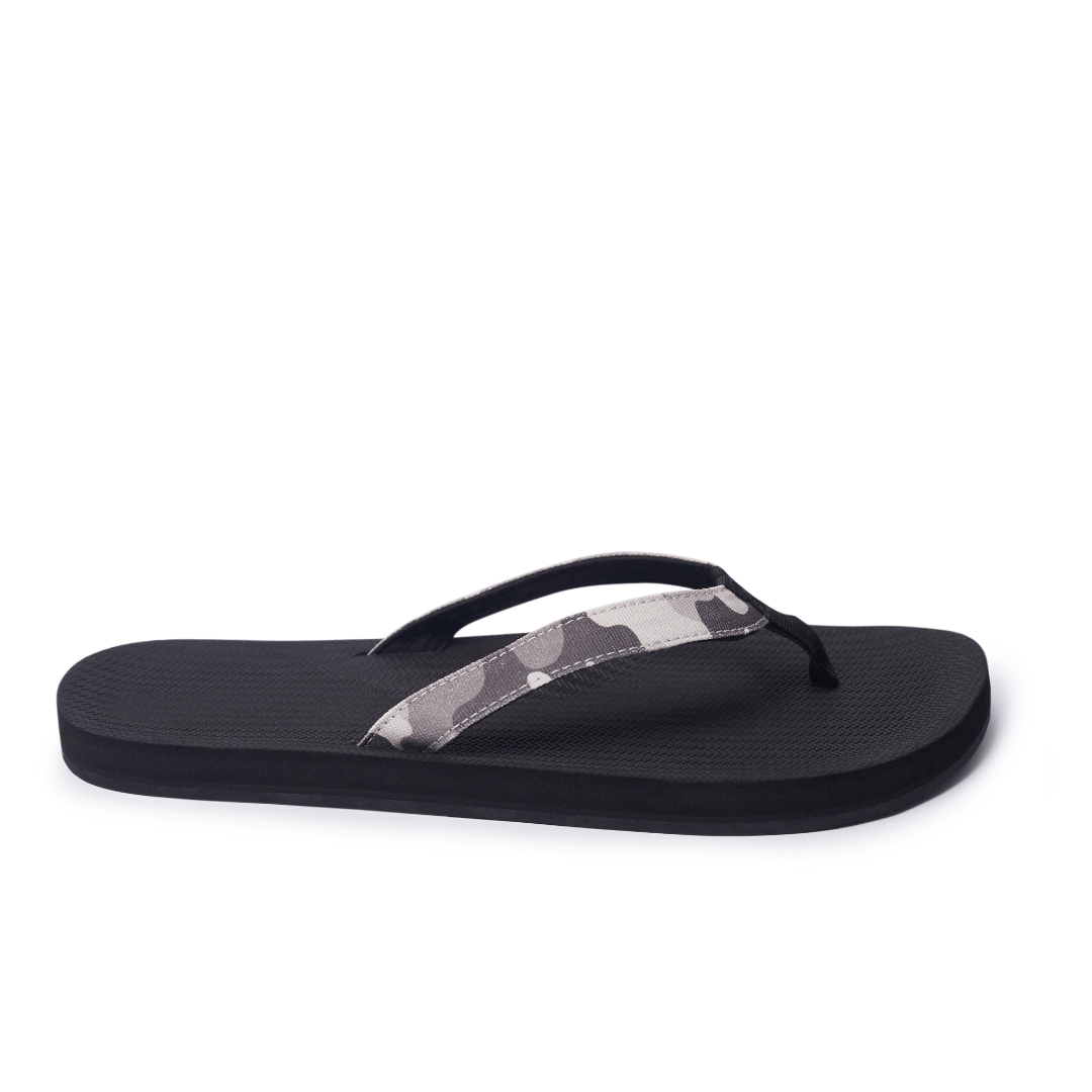 Men’s Flip Flops Camo - Black/White Camo by Indosole