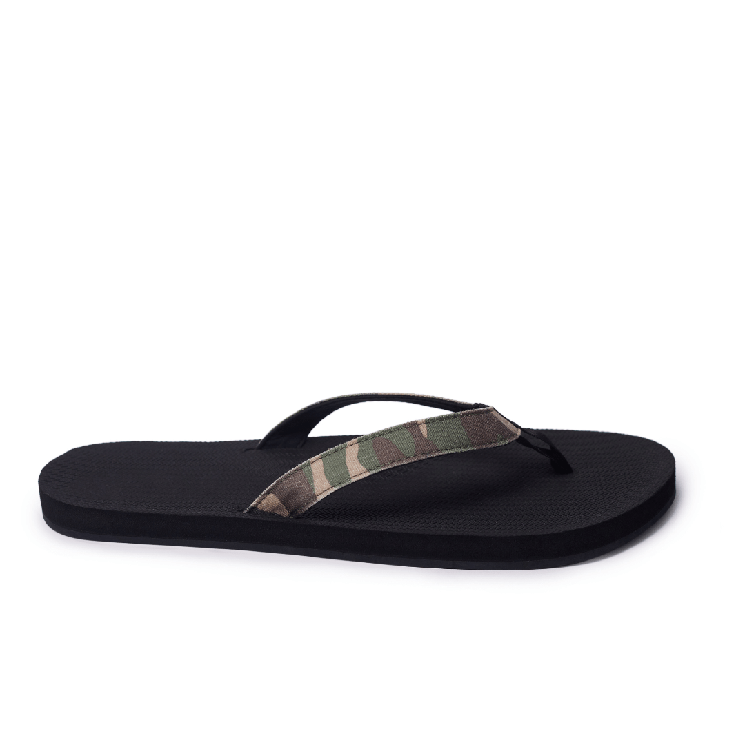 Men’s Flip Flops Camo - Black/Camo Regular by Indosole