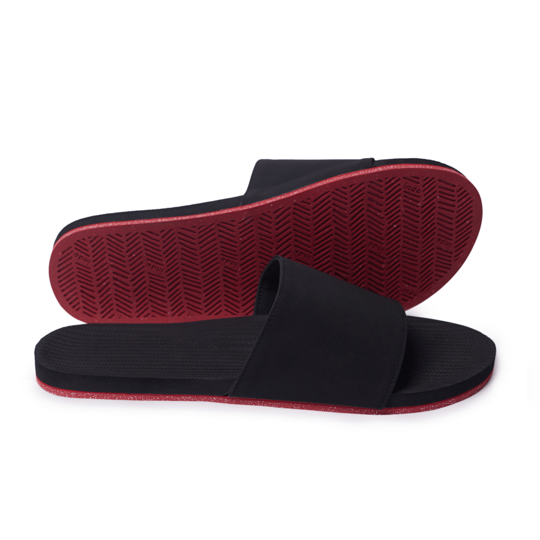 Men’s Slide Sneaker Sole - Red Sole/Black by Indosole