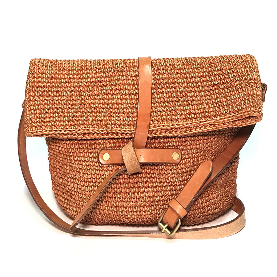 Carmen Woven Crossbody Bag | Orange by Made by Minga