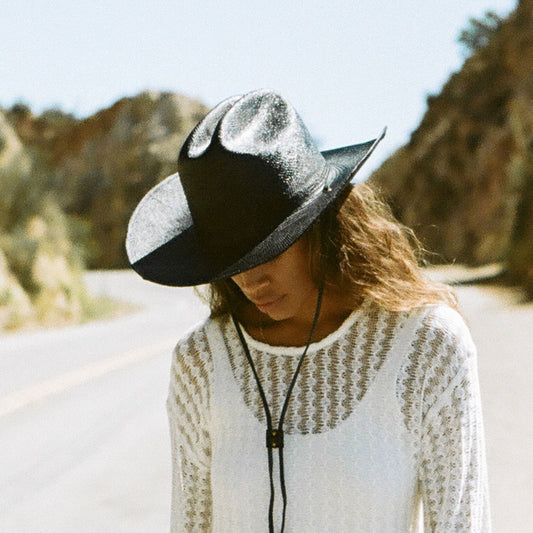 Karina Straw Cowboy Hat - Black by Made by Minga