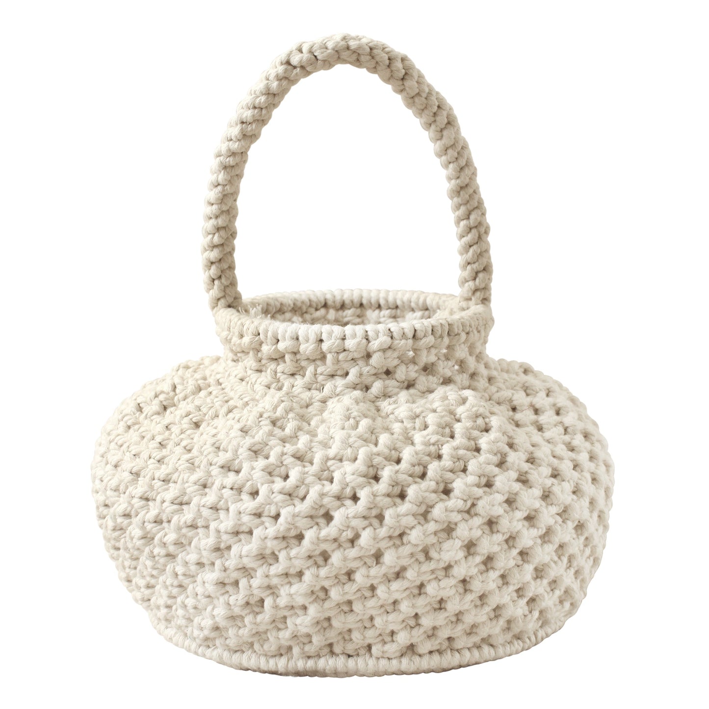 NAGA Macrame Bucket Bag In Off White by BrunnaCo