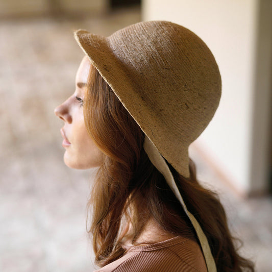 NALA Safari Jute Straw Hat, in Nude by BrunnaCo