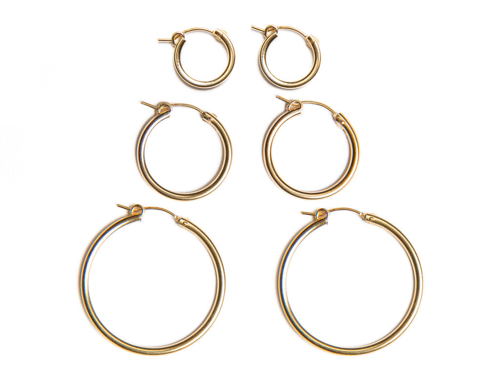 14k Click Hoops by Eight Five One Jewelry