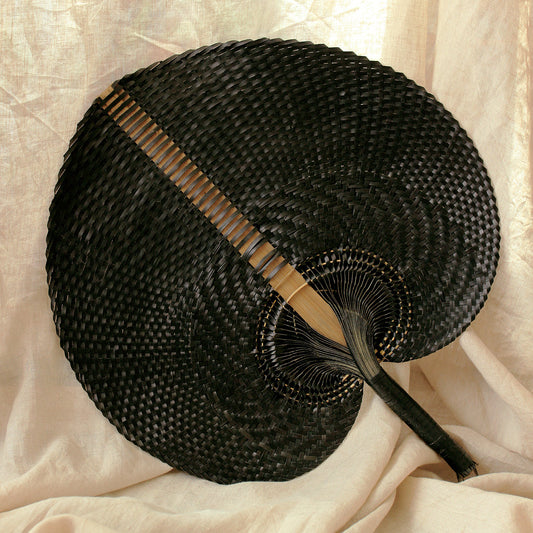 NOIR Balinese Woven Hand Fan by BrunnaCo