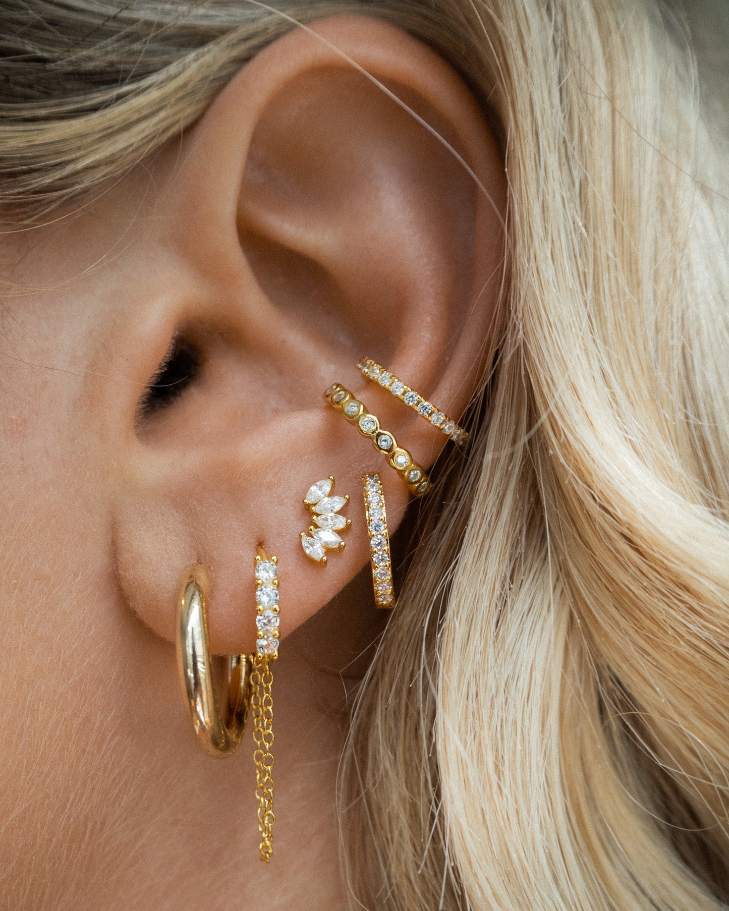 Solid gold and Diamond studs by Eight Five One Jewelry