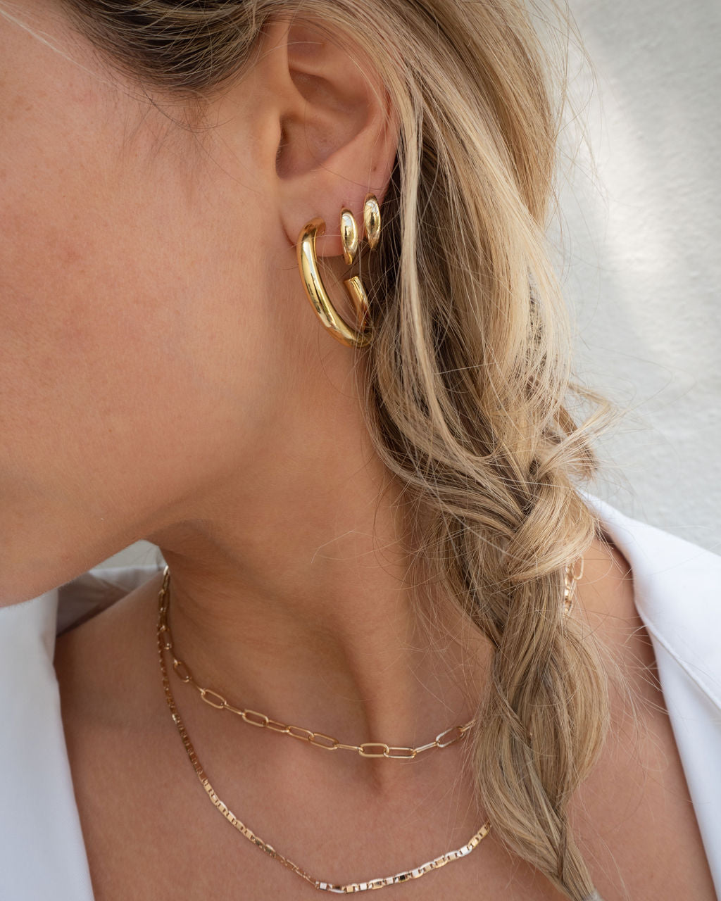 Margot Chunky Hoops by Eight Five One Jewelry