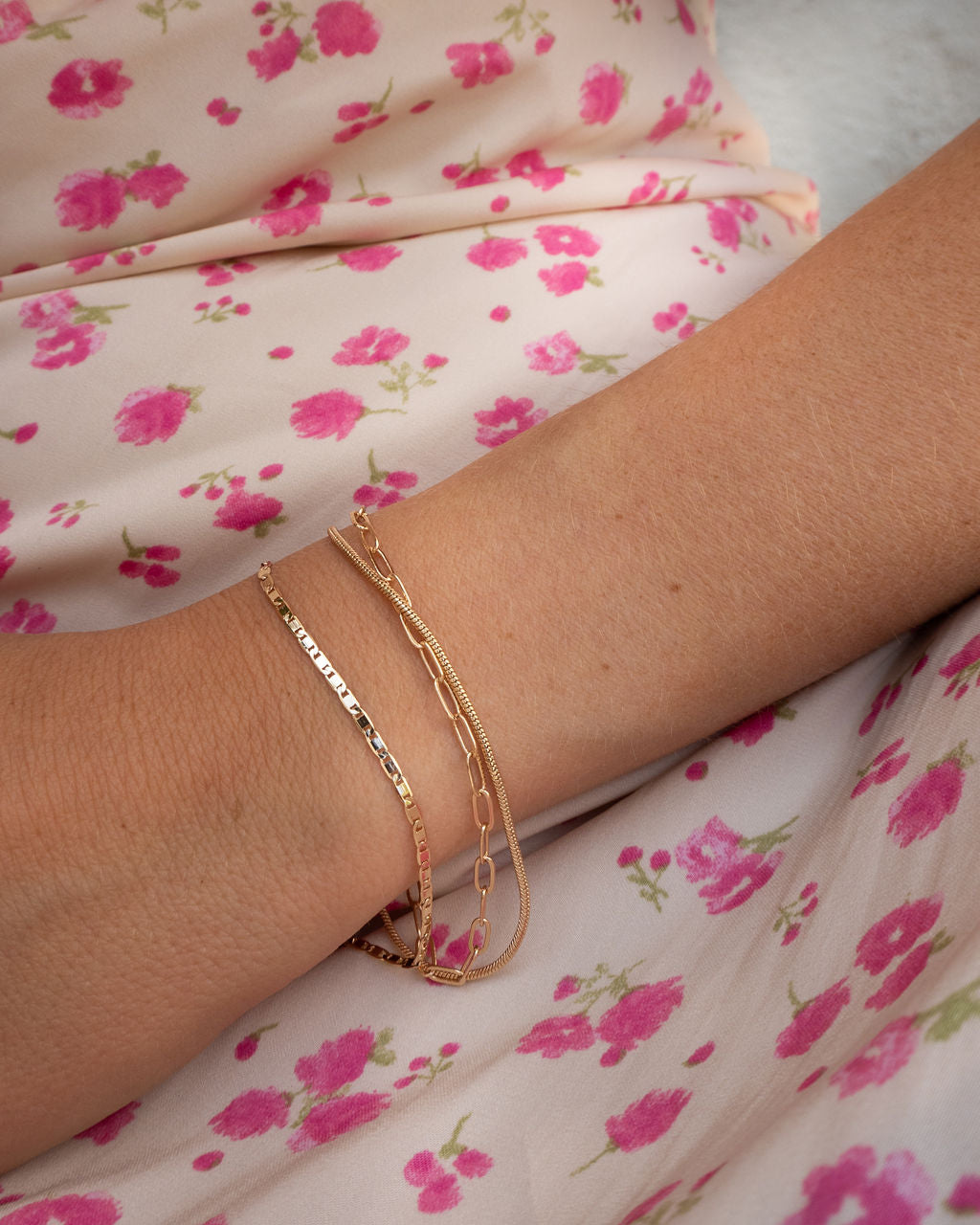 14k thin link bracelet by Eight Five One Jewelry