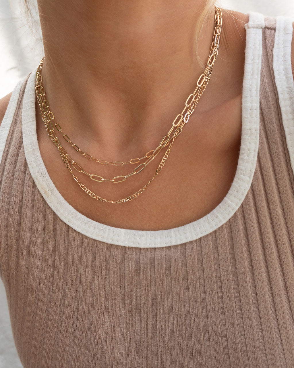 14k Adjustable Thick Link Necklace by Eight Five One Jewelry