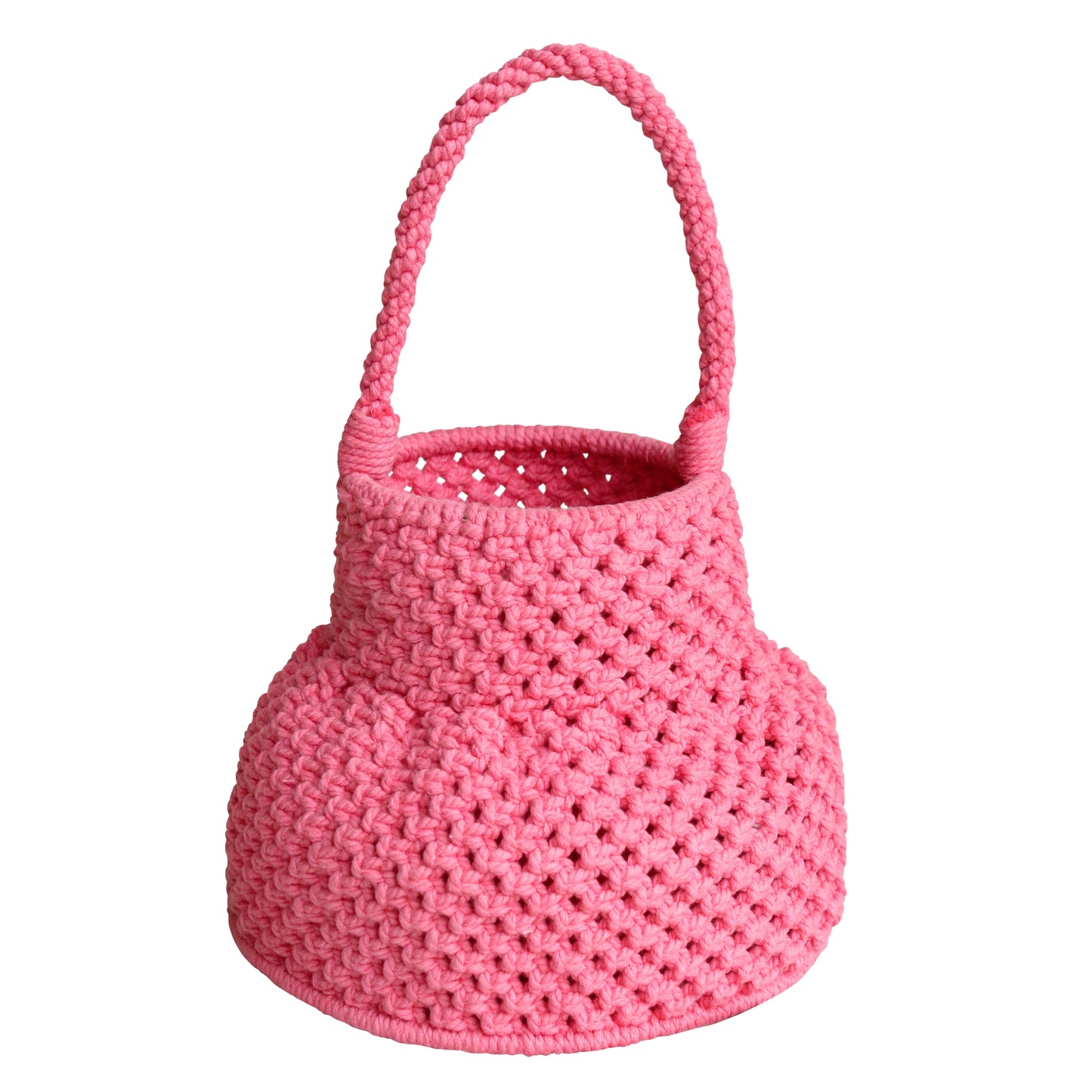 Petite Naga Macrame Bucket Bag, in Candy Pink by BrunnaCo