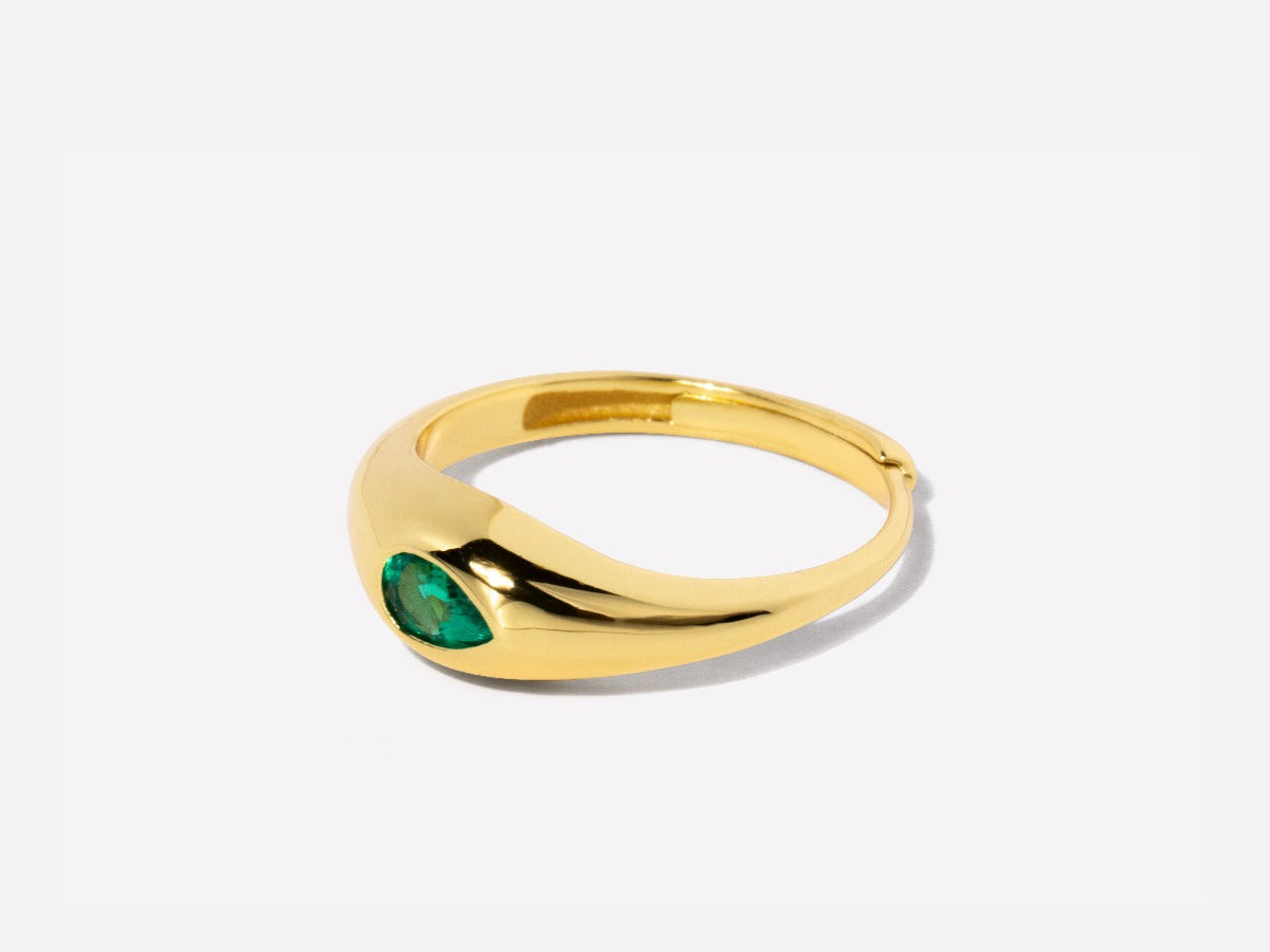 Caro Emerald Dome Ring by Little Sky Stone