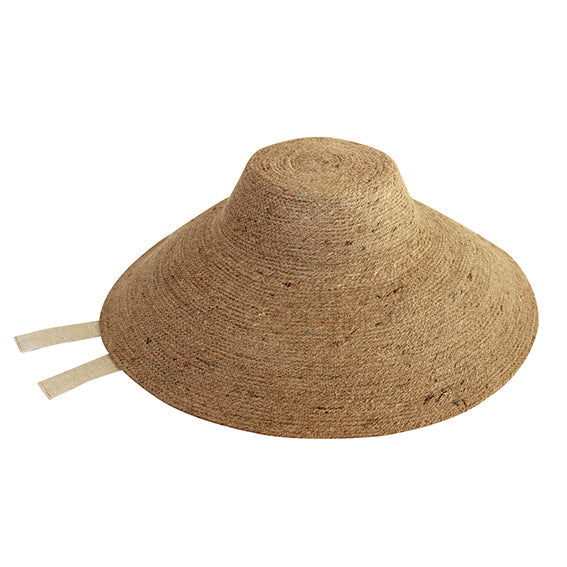 REIGN Jute Straw Hat In Nude Beige by BrunnaCo