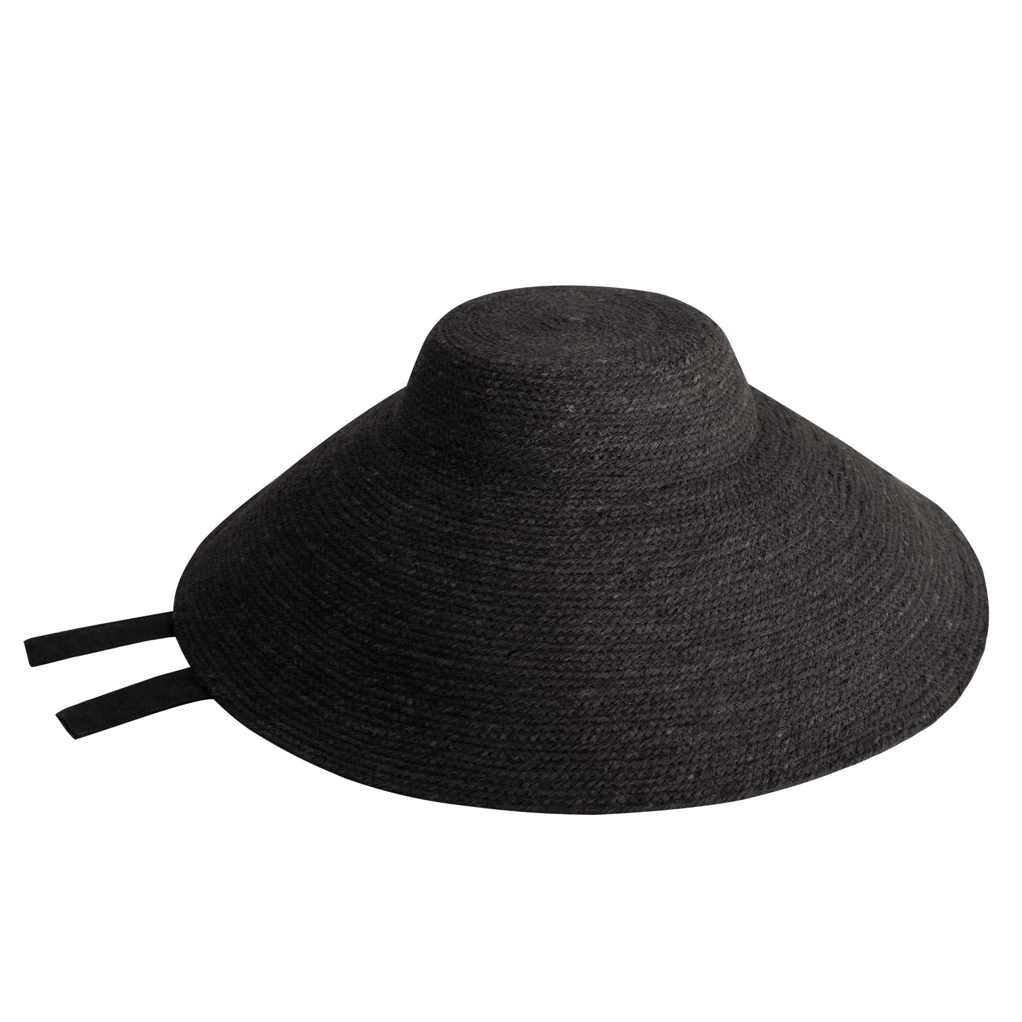 REIGN Jute Straw Hat In Black by BrunnaCo