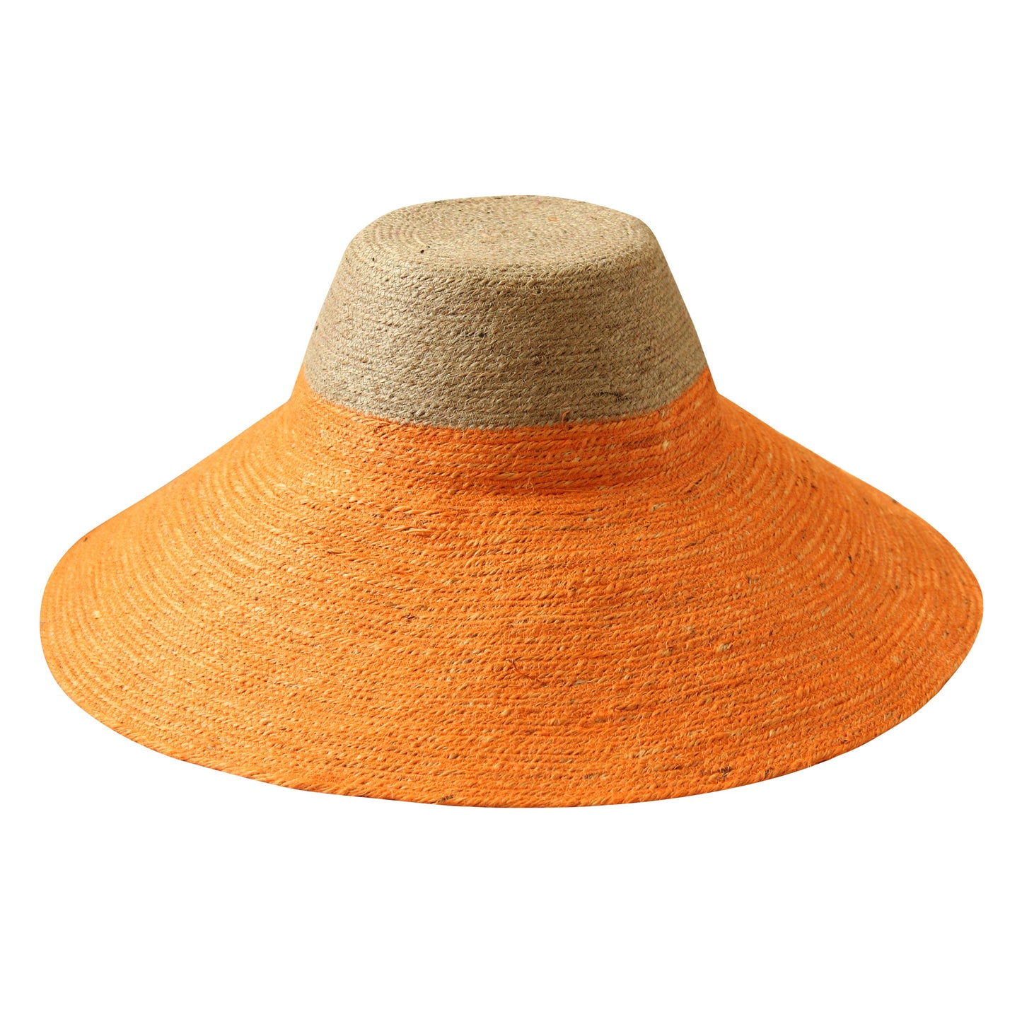 Riri Duo Jute Straw Hat In Pumpkin Orange by BrunnaCo