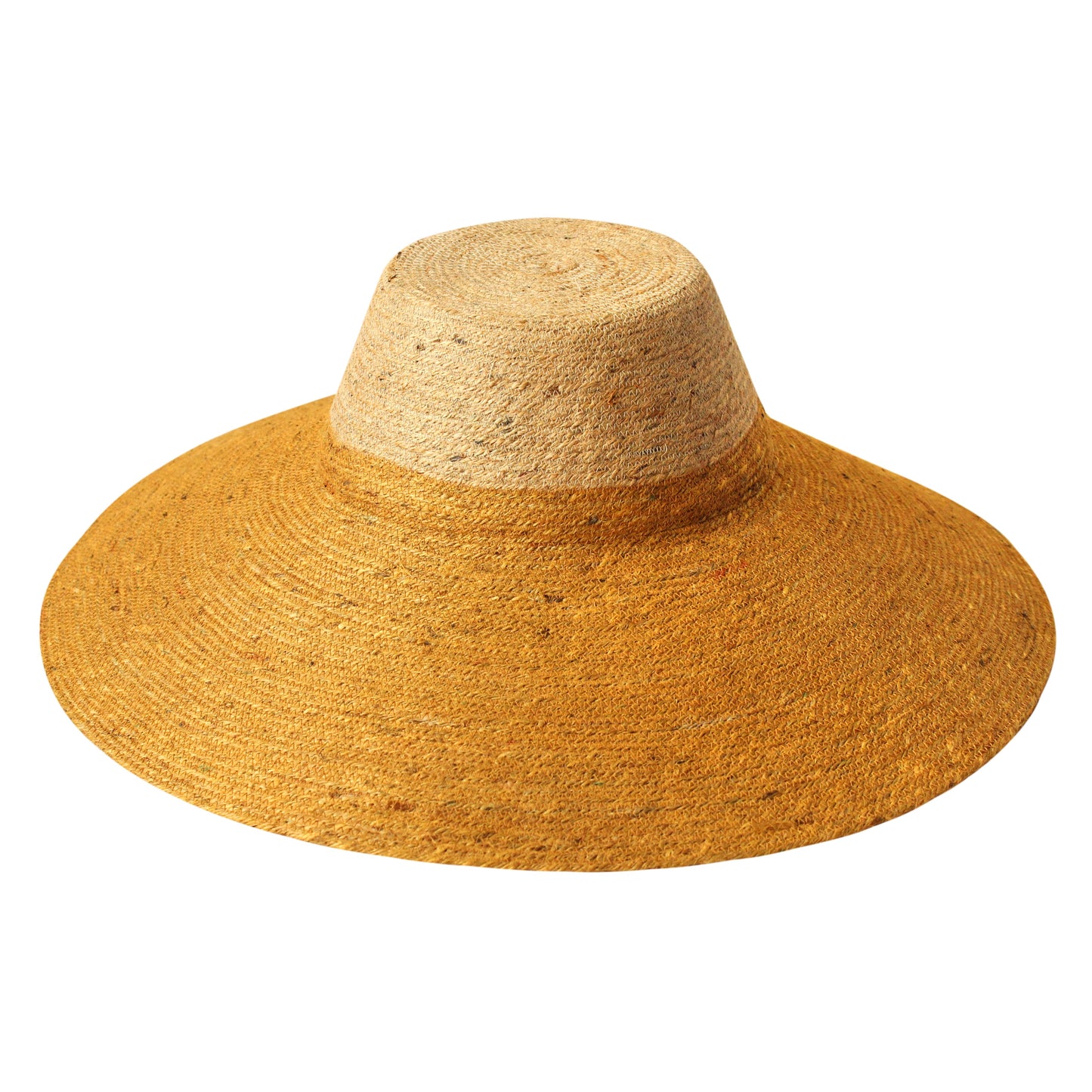 RIRI DUO Jute Straw Hat In Nude & Golden Yellow by BrunnaCo