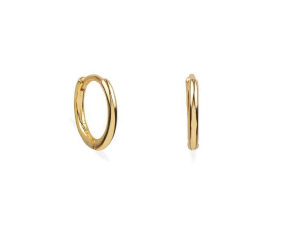 14k Huggie Hoops by Eight Five One Jewelry