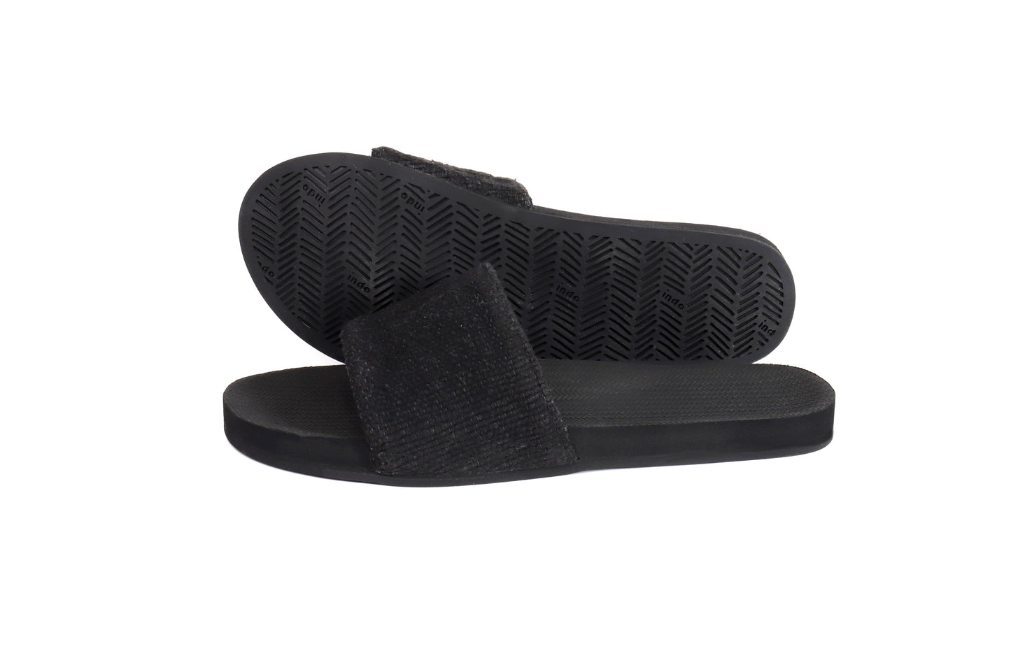 Women's Slide Recycled Pable Straps - Ketapang/Black by Indosole