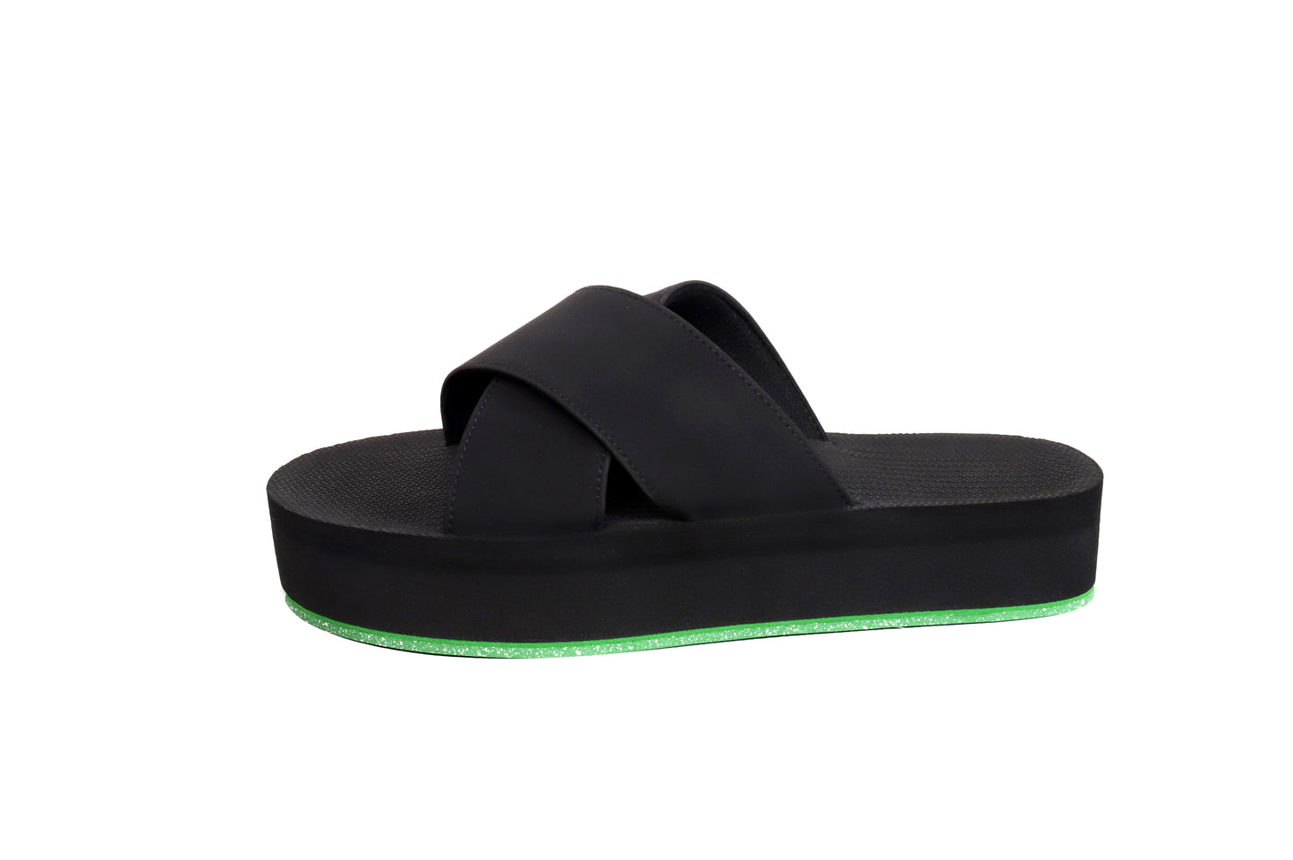 Women's Cross Platform Sneaker Sole - Lime Sole/Black by Indosole