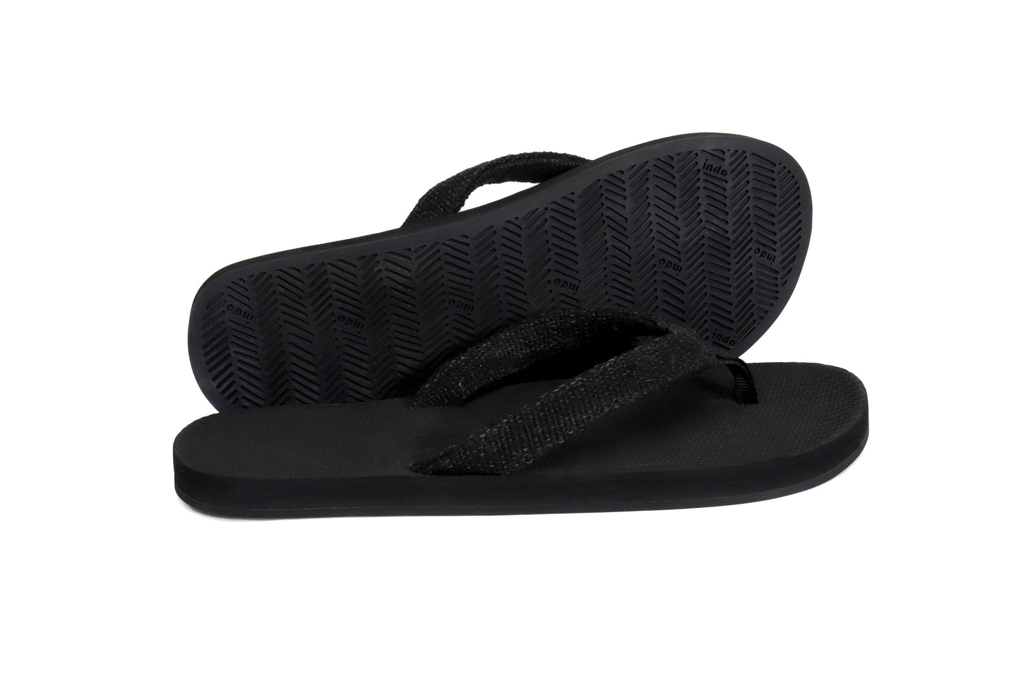 Men’s Flip Flops Recycled Pable Straps - Black/Ketapang by Indosole