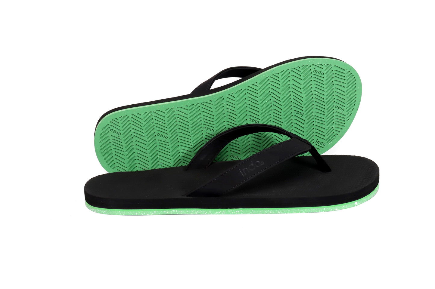 Men’s Flip Flops Sneaker Sole - Lime Sole/Black by Indosole