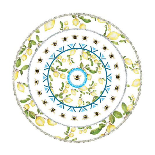 The Honey Lemonade Round Towel by SKOVA