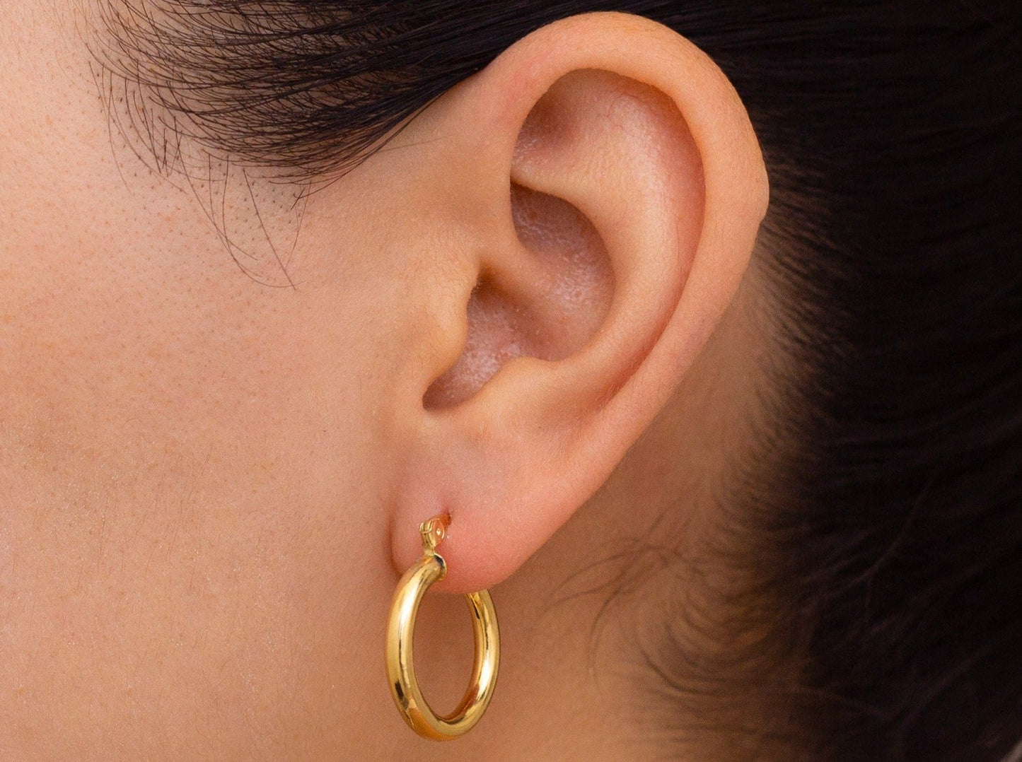 Tiny Gold Filled Hoops by Little Sky Stone