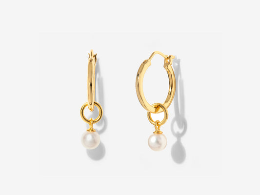 Tiny Pearl Hoops by Little Sky Stone