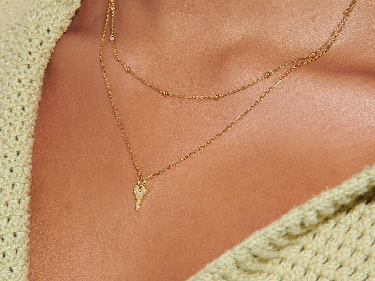 Tiny Key Necklace by Little Sky Stone