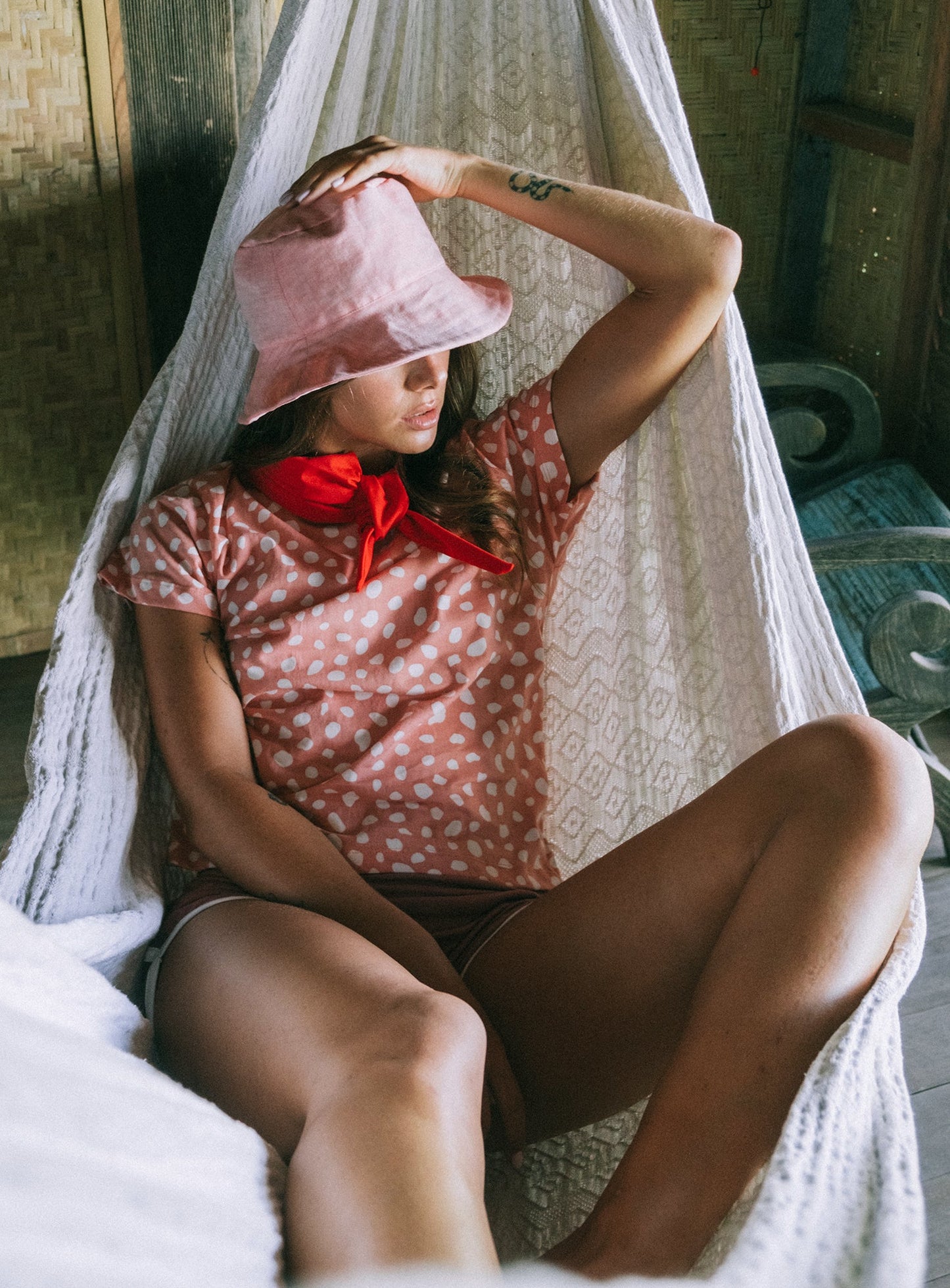 WATU Seaside Linen Bucket Hat, in Salt Pink by BrunnaCo