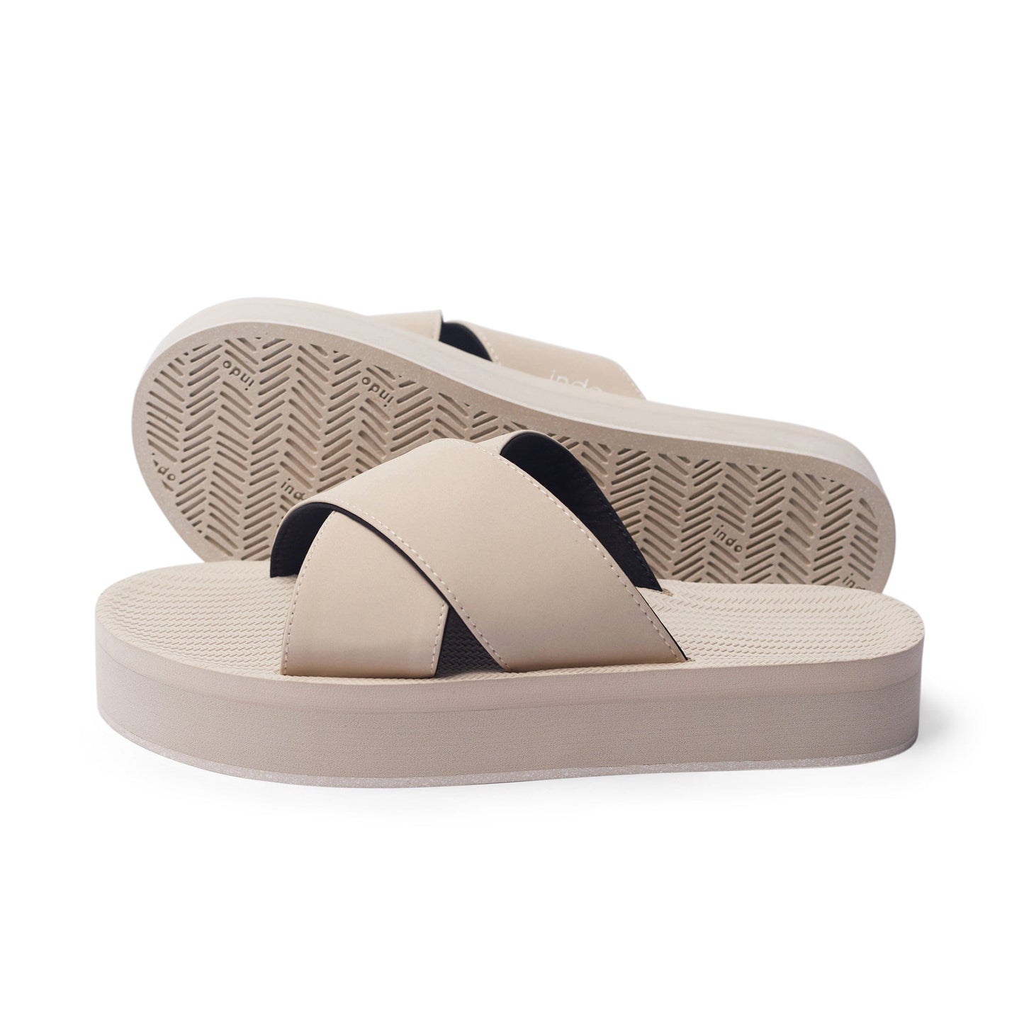 Women's Cross Platform Sneaker Sole - Sea Salt Sole/Sea Salt by Indosole