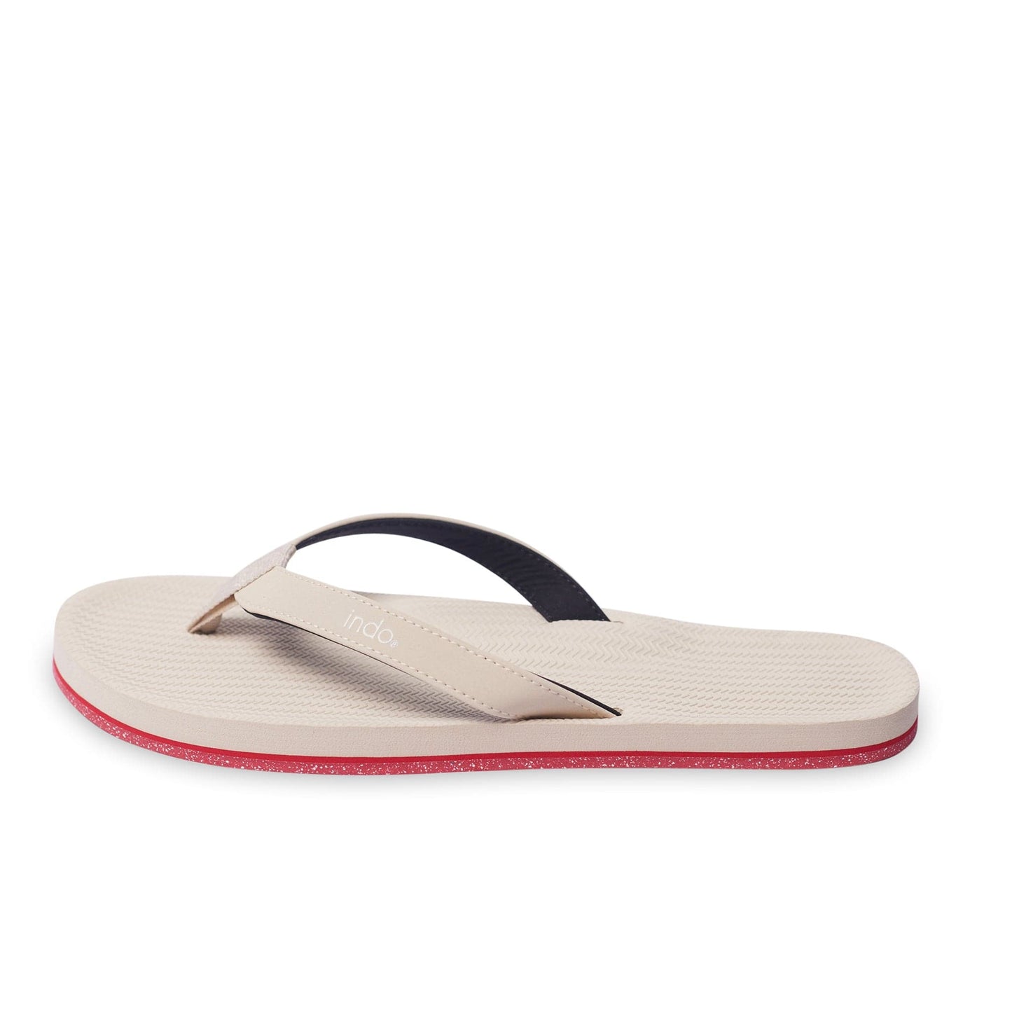 Women’s Flip Flops Sneaker Sole - Sea Salt/Red Sole by Indosole