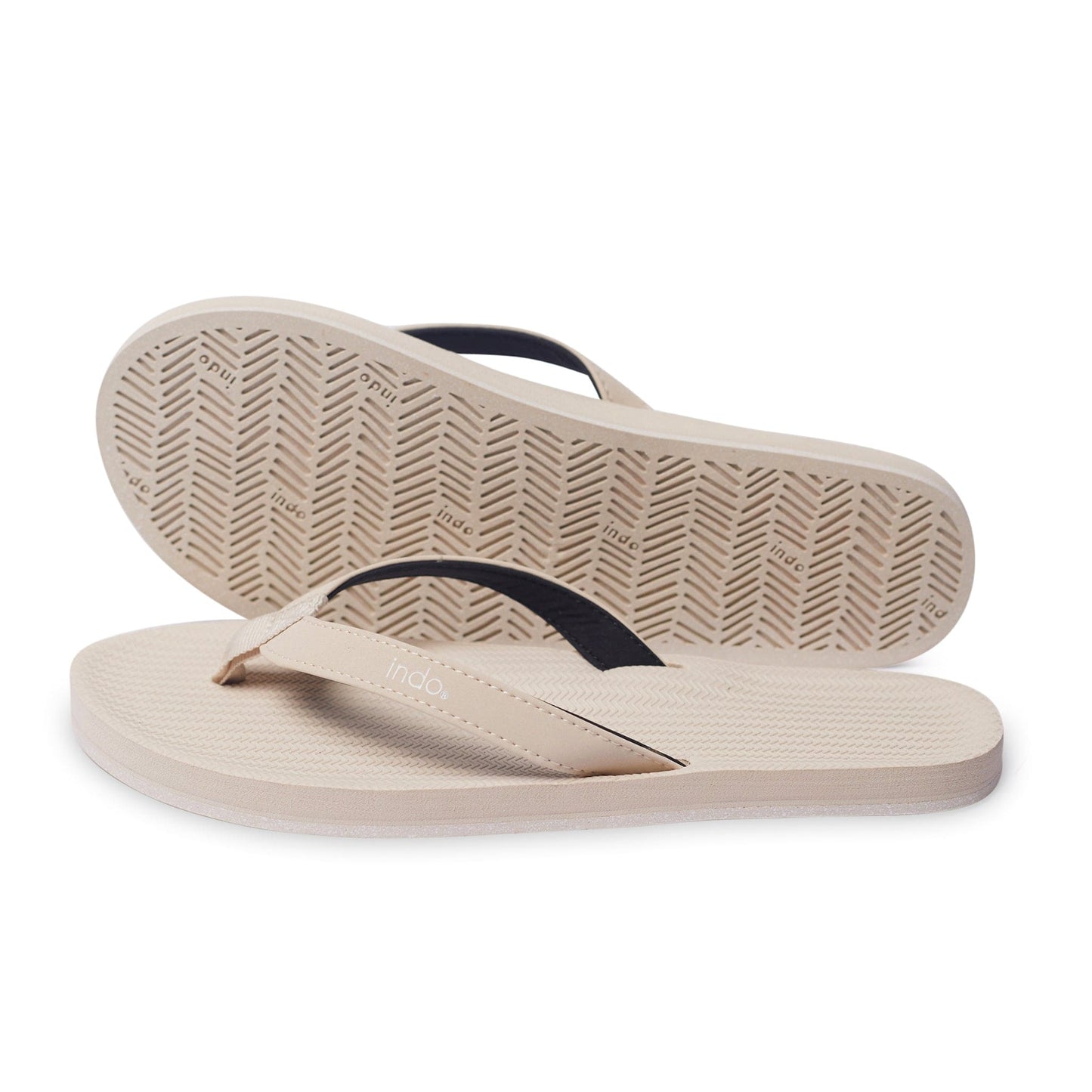 Women's Flip Flops Sneaker Sole - Sea Salt/Sea Salt Sole by Indosole