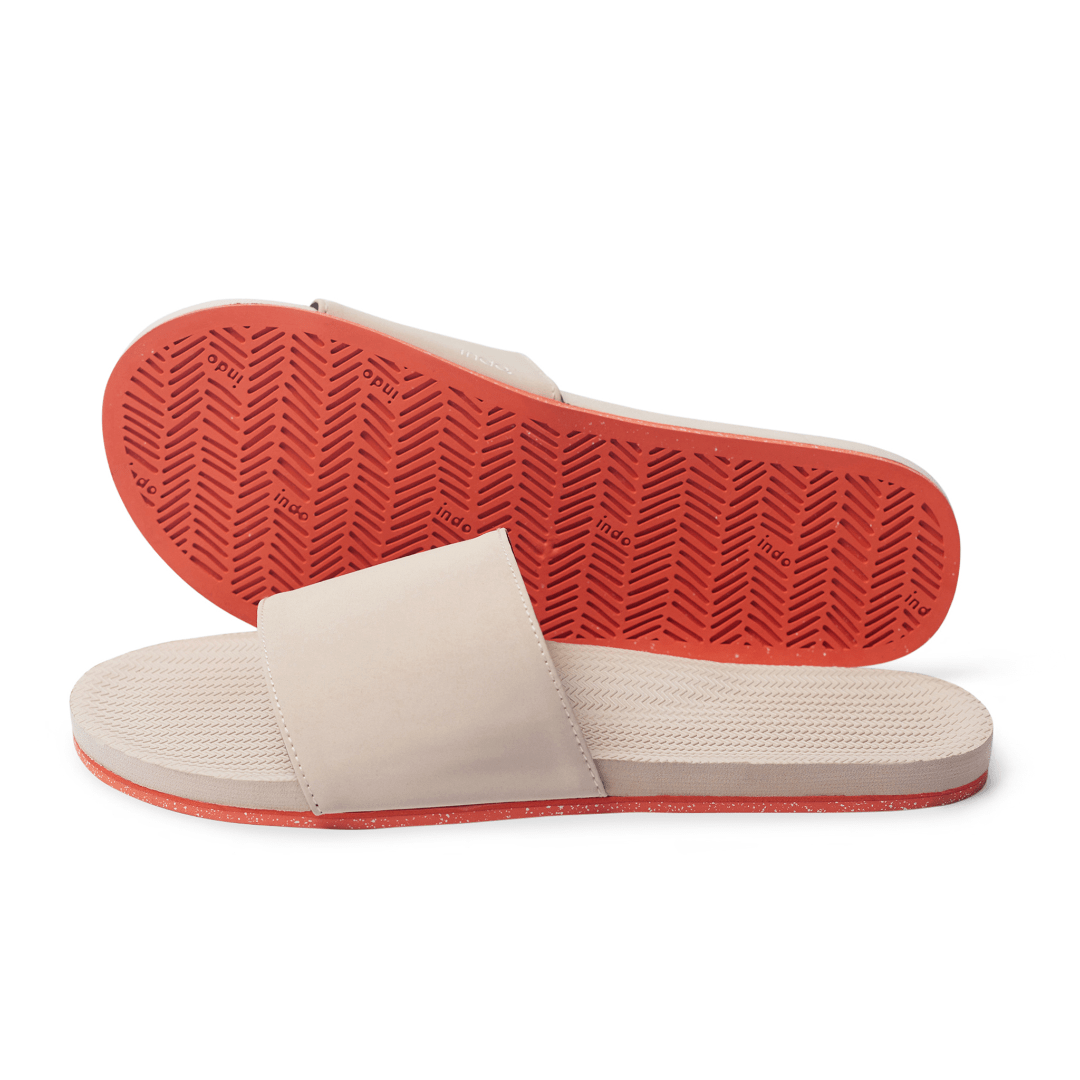 Women's Slide Sneaker Sole - Sea Salt/Orange Sole by Indosole