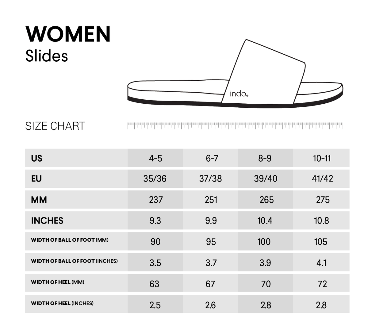 Women's Slide - Black/Sea Salt by Indosole