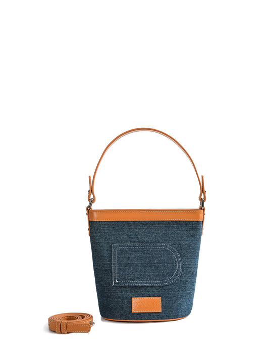 Dorothy Middle Size Bucket Bag, Denim by Bob Oré