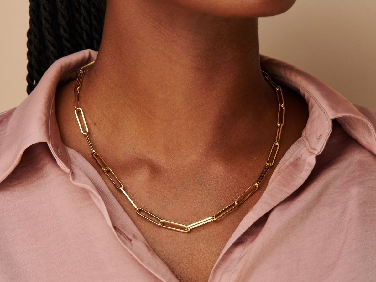 Bold Paperclip Necklace by Little Sky Stone