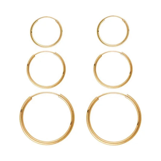 Thin 14k hoops by Eight Five One Jewelry