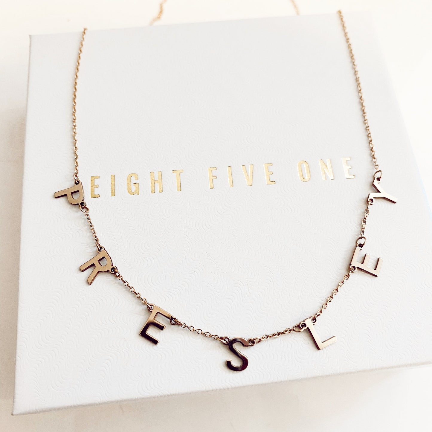 14k Customized Name/Word Necklace by Eight Five One Jewelry