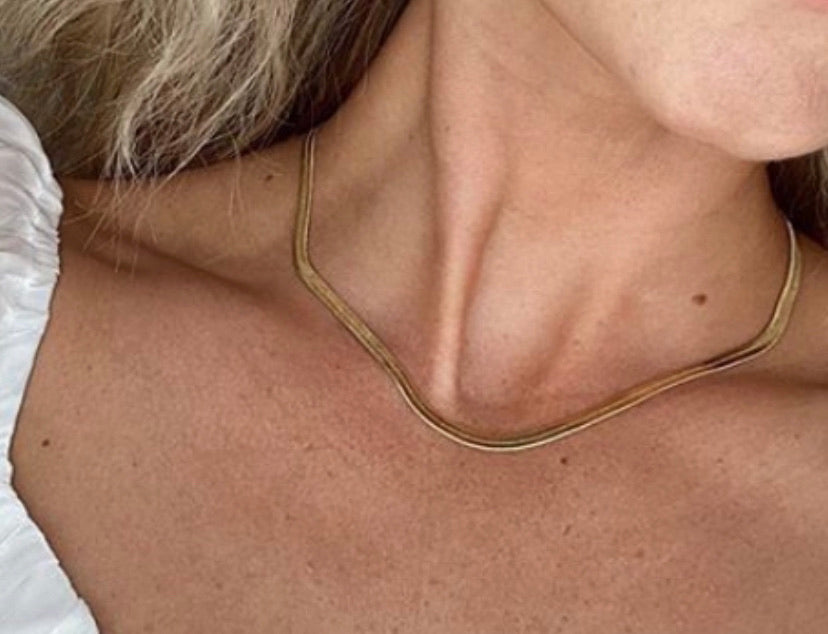 14k Gold Herringbone Chain by Eight Five One Jewelry