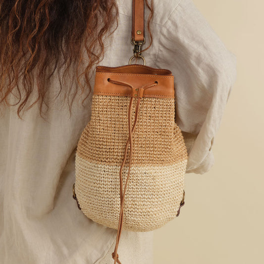 Transito Woven Mini Backpack | Natural-White by Made by Minga