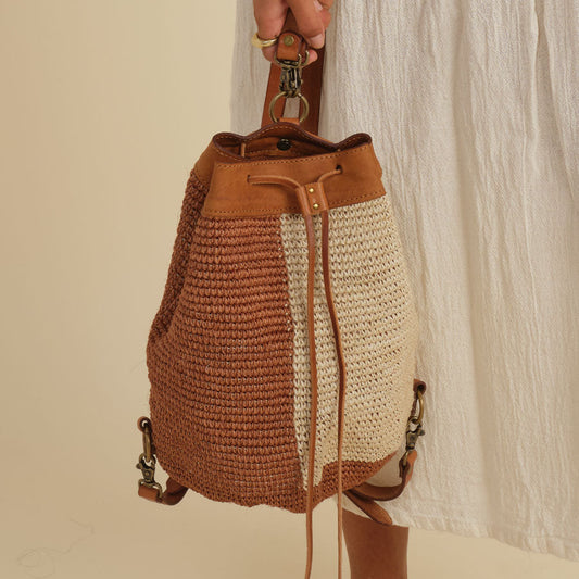 Transito Woven Mini Backpack | Orange-White by Made by Minga