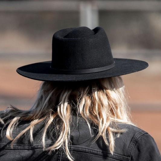 La Vida Wool Rancher Hat - Black by Made by Minga