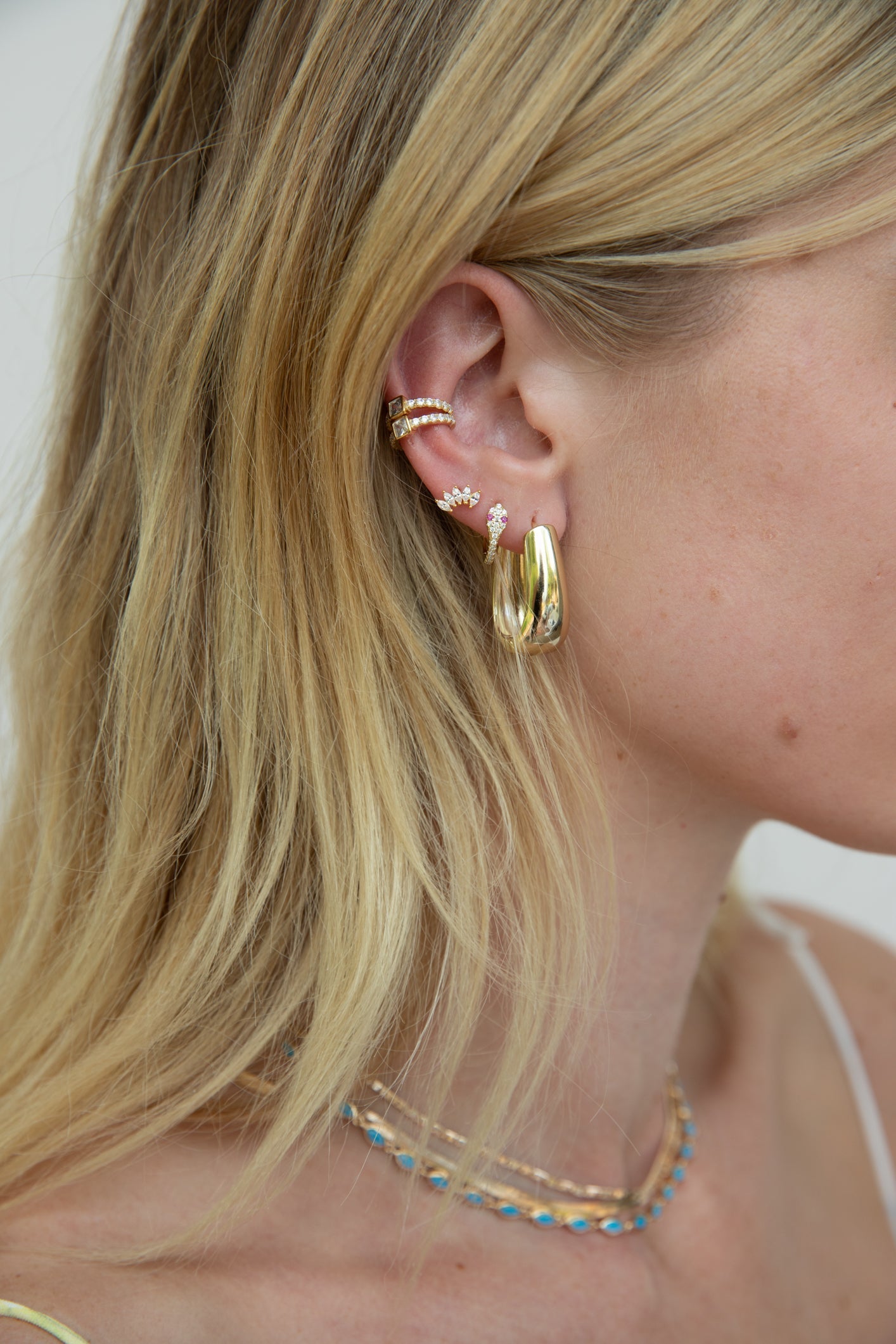 Solid gold and Diamond studs by Eight Five One Jewelry