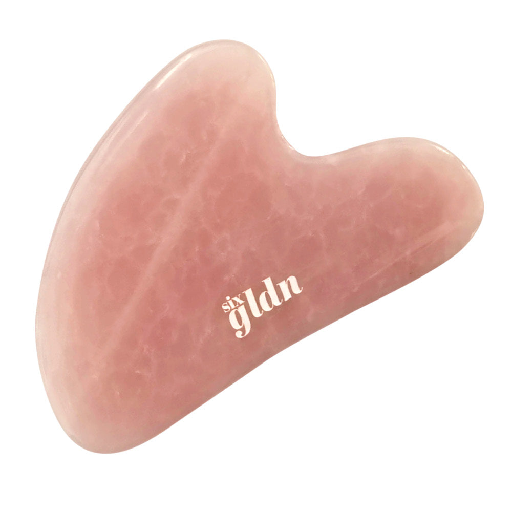 Gua Sha Rose Quartz Facial Massager by Six Gldn