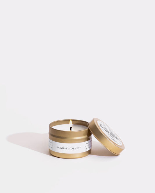 Sunday Morning Gold Travel Candle by Brooklyn Candle Studio