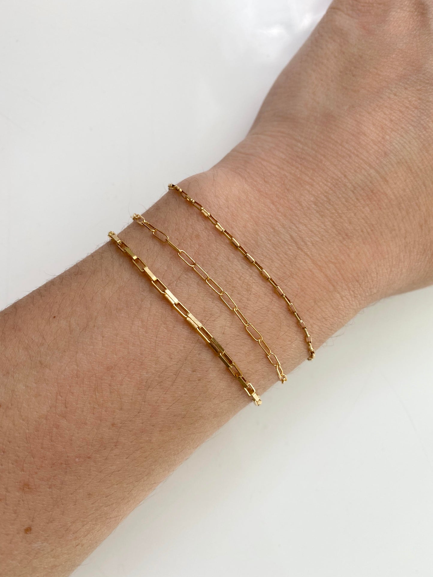 14k thin link bracelet by Eight Five One Jewelry